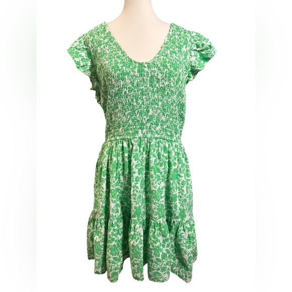 Universal Thread Green and White Floral Mini Dress - Picture 6 of 9